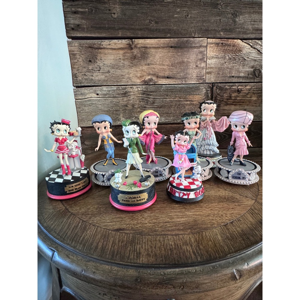 Vintage Betty Boop Musical Figurine Collection Set of 8 Character Collectibles